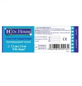 *Лейкопластырь H Dr.House бактерицидный тканевая основа 7,2 см*1,9 см №10