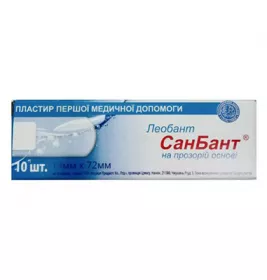 Пластирь Леобант Санбант прозорий 19мм х 72мм №10