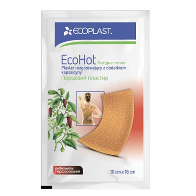 *Лейкопластырь ECOPLAST Перцовый перфорованный 10*18см *Лейкопластырь ECOPLAST Перцовый перфорованный 10*18см