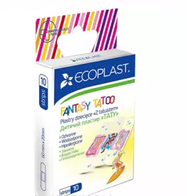 Лейкопластир ECOPLAST Тату набір медичний дитячий прозорий №10