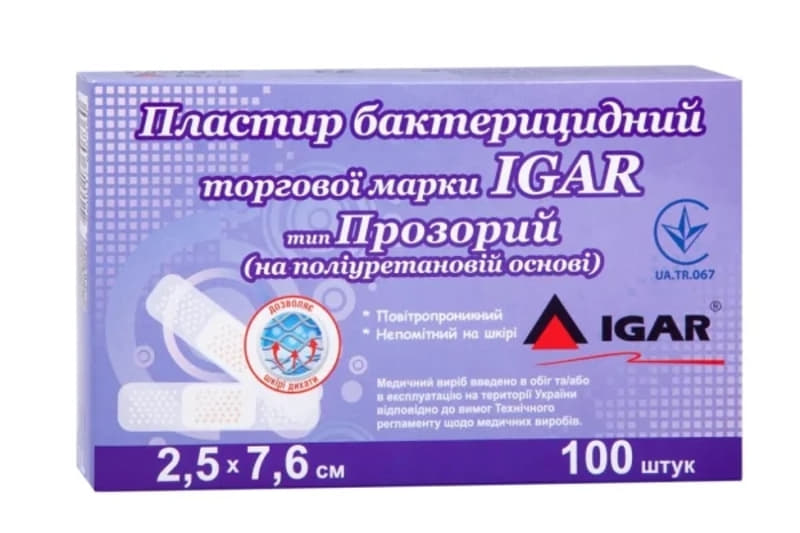 *Лейкопластир Igar Еластик пол.осн. 2,5х7,6см №1