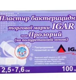 *Лейкопластир Igar Еластик пол.осн. 2,5х7,6см №1