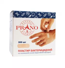 *Лейкопластир PRANO бактеріцидний полімерна основа прозорий 2,5*7,2 см №1 300