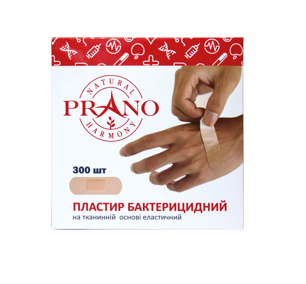 *Лейкопластир PRANO бактеріцидний тканинна основа еластичний 2,5*7,2 см №1 300