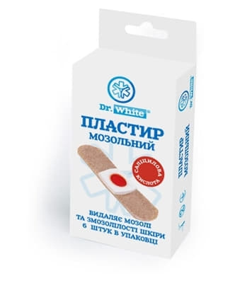 *Пластир мозольний Dr. White 6х2см №6