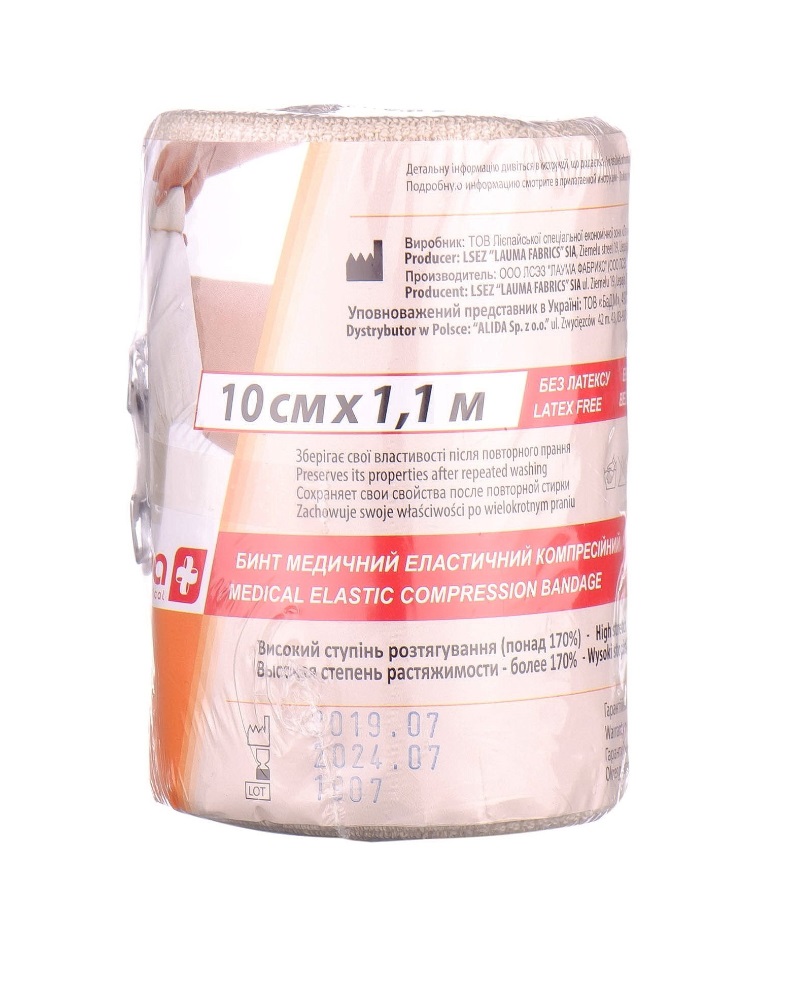 *Бинт LAUMA еласт. мед. модель 2 Latex Free 10см*1,1м