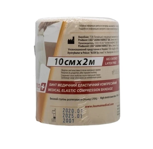 *Бинт LAUMA еластичний Latex Free 10 см*2,0 м