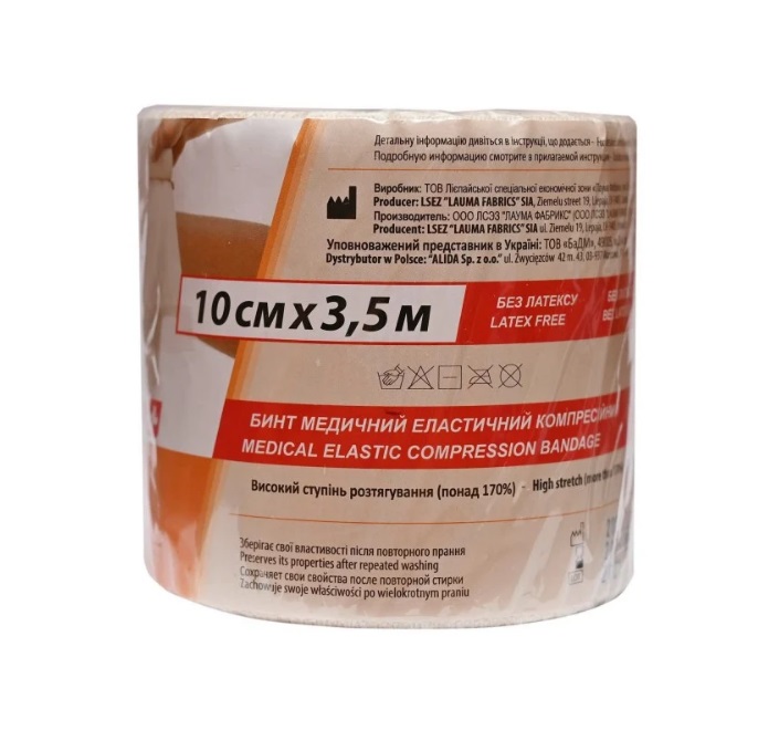 *Бинт LAUMA еластичний Latex Free 10 см*3,5 м
