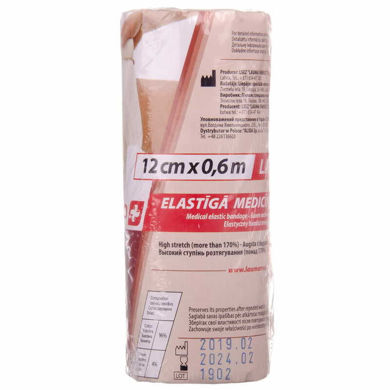 *Бинт LAUMA еластичний Latex Free 12 см*0,6 м