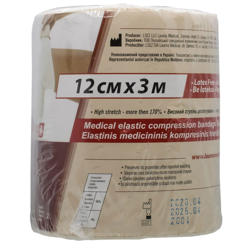 Бинт LAUMA эласт. мед. модель 2 Latex Free 12см*3м
