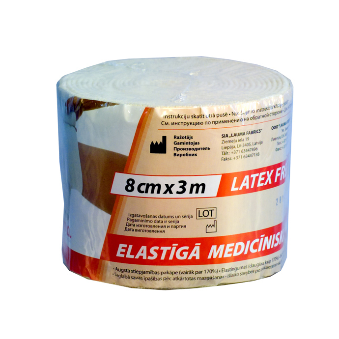 *Бинт LAUMA еластичний компр.8 см х 3 м мод.3