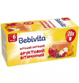 Чай Bebivita детский фруктовый витаминный ф/п №20