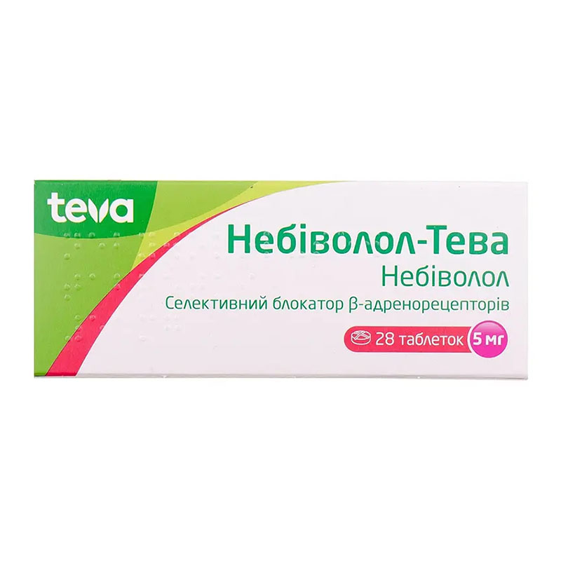 Небіволол-Тева таблетки по 5 мг 28 шт. (14х2)