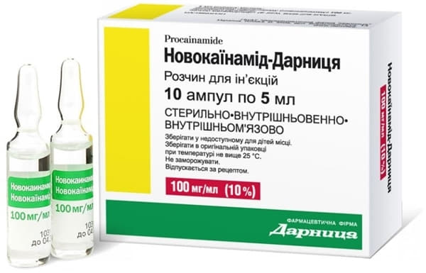 Новокаїнамід-Дарниця розчин для ін'єкцій 10% в ампулах по 5 мл 10 шт.