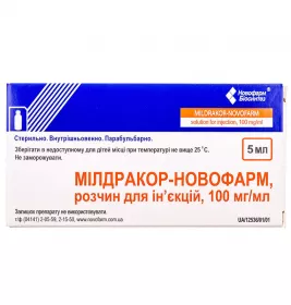 Мілдракор-Новофарм розчин для ін'єкцій 100 мг/мл в ампулах по 5 мл 10 шт.