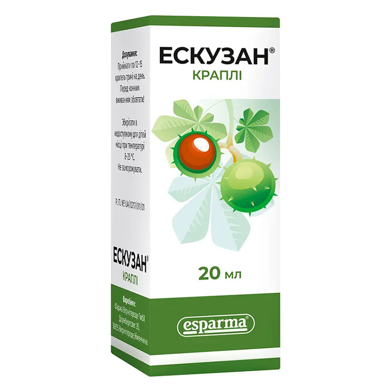 Ескузан краплі 1% по 20 мл у флаконі