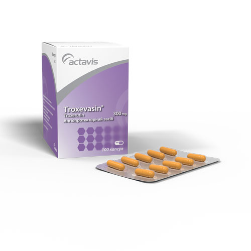 Троксевазин капсули по 300 мг 100 шт. (10х10)