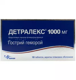 Детралекс 1000 мг таблетки по 1000 мг 18 шт. (9х2)