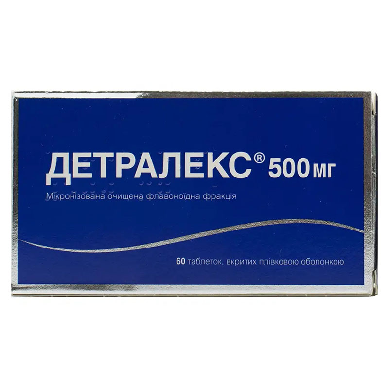 Детралекс таблетки по 500 мг 60 шт. (15х4) Детралекс таблетки по 500 мг 60 шт. (15х4)