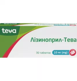 Лізиноприл-Тева таблетки по 10 мг 30 шт.