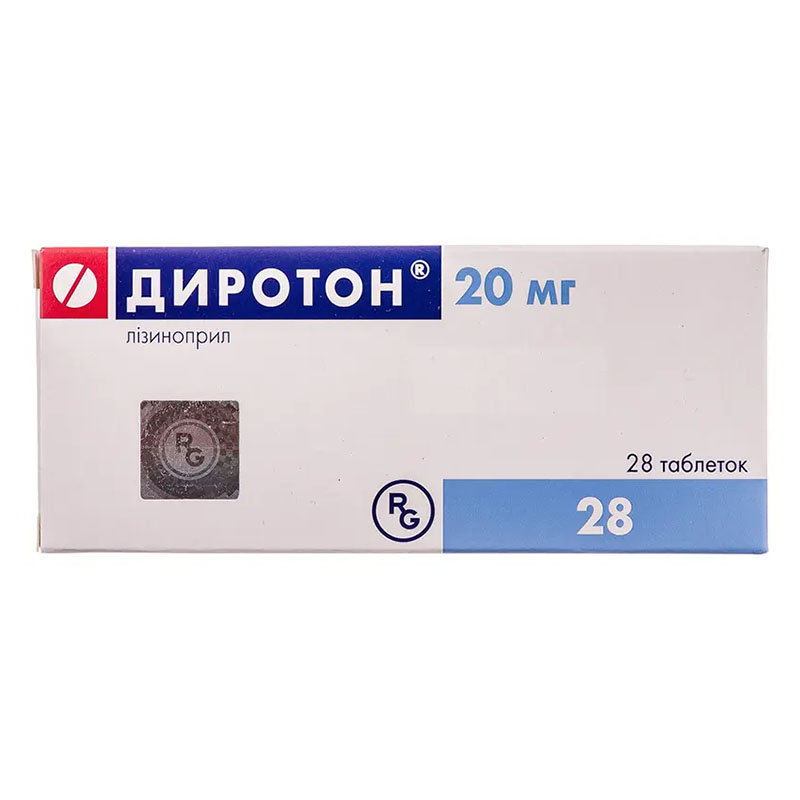 Диротон табл. 20мг №28 Gedeon Richter Диротон табл. 20мг №28 Gedeon Richter