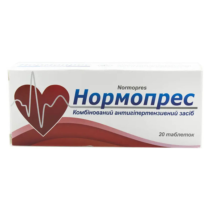 Нормопрес таблетки по 50 мг/25 мг 20 шт. Нормопрес таблетки по 50 мг/25 мг 20 шт.