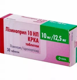 Лизиноприл 10 НL KRKA таблетки по 10 мг/12.5 мг 30 шт.
