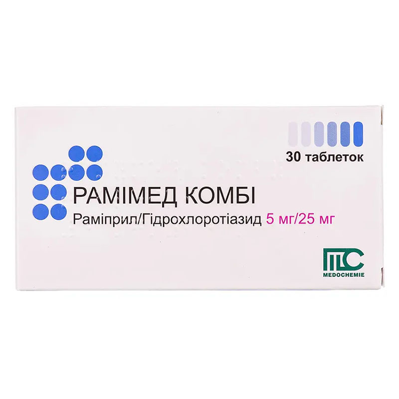 Рамімед комбі таблетки по 5 мг/25 мг 30 шт. (10х3)