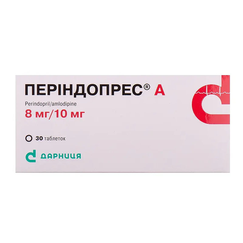 Периндопрес А-Дарница таблетки по 8 мг/10 мг 30 шт. Периндопрес А-Дарница таблетки по 8 мг/10 мг 30 шт.