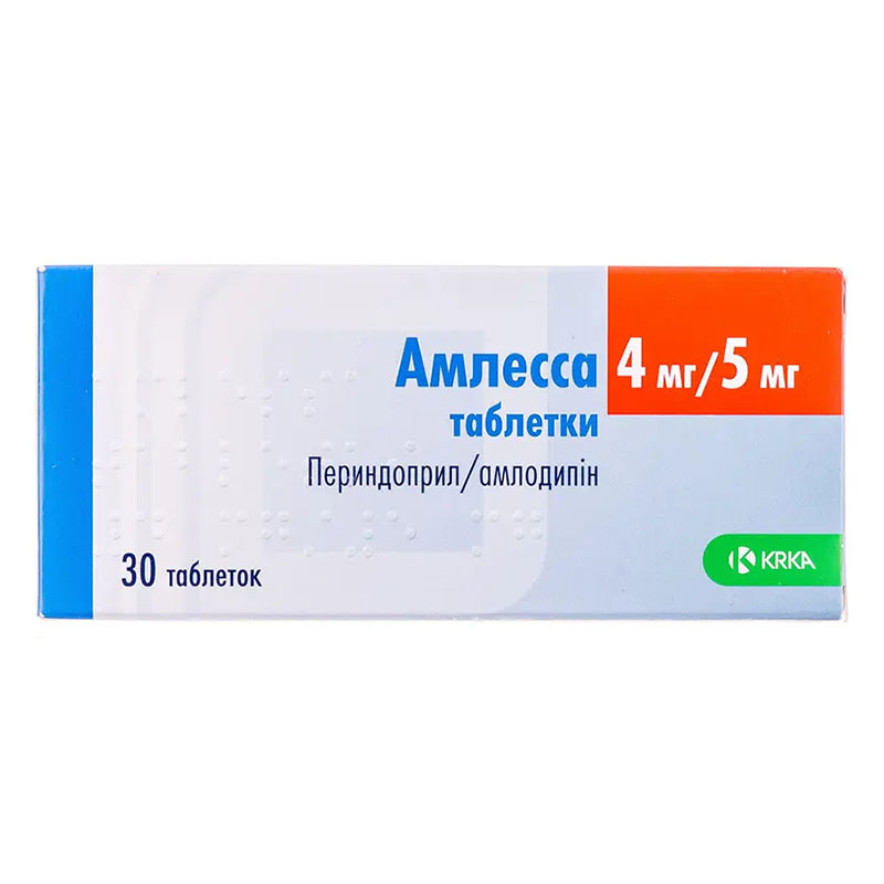 Амлесса таблетки по 4 мг/5 мг 30 шт. (10х3) Амлесса таблетки по 4 мг/5 мг 30 шт. (10х3)