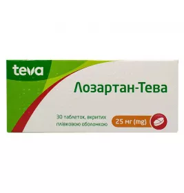Лозартан-Тева таблетки по 25 мг 30 шт. (10х3)