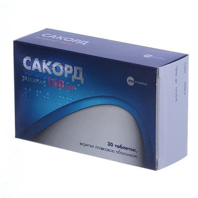 Сакорд таблетки по 160 мг 30 шт. (10х3)