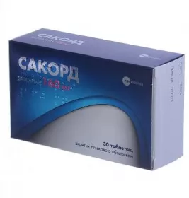 Сакорд таблетки по 160 мг 30 шт. (10х3)