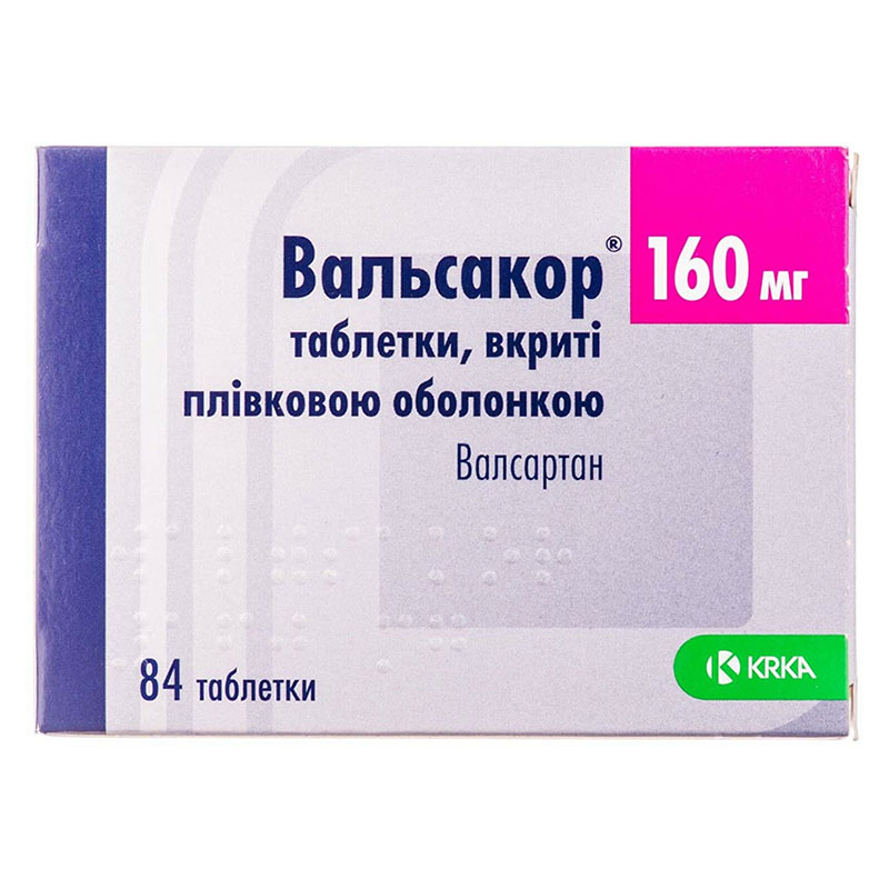 Вальсакор таблетки по 160 мг 84 шт. (14х6) Вальсакор таблетки по 160 мг 84 шт. (14х6)