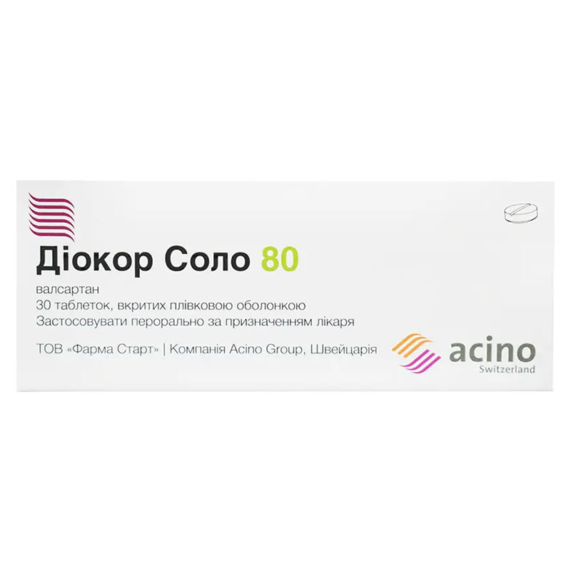 Диокор Соло 80мг табл. №30 Диокор Соло 80мг табл. №30