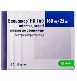 Вальсакор HD 160 таблетки по 160 мг/25 мг 28 шт. (14х2)