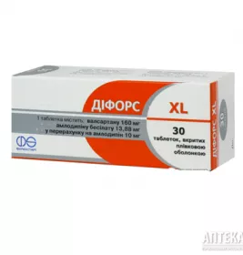 *Дифорс XL табл. 10мг/160мг №10