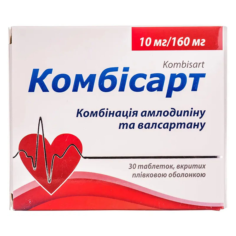 Комбисарт таблетки по 10 мг/160 мг 30 шт. (10х3) Комбисарт таблетки по 10 мг/160 мг 30 шт. (10х3)