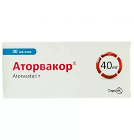 Аторвакор таблетки по 40 мг 30 шт. (10х3)