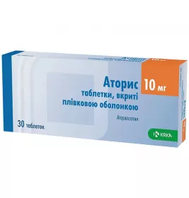 Аторис таблетки по 10 мг 30 шт. (10х3)