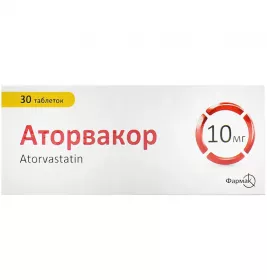 Аторвакор таблетки по 10 мг 30 шт. (10х3)