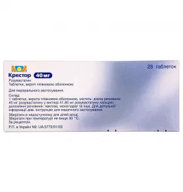 Крестор таблетки по 40 мг 28 шт. (14х2) - Медіакард
