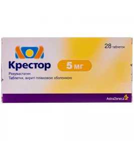 Крестор таблетки по 5 мг 28 шт. (14х2) - Медіакард