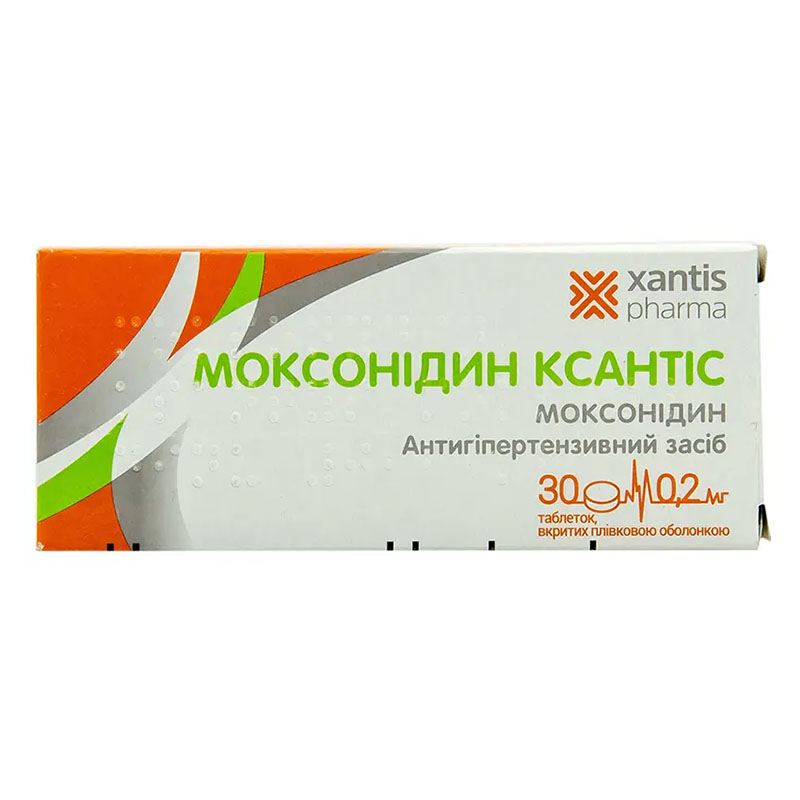 Моксонидин Ксантис таблетки по 0.2 мг 30 шт. (10х3) Моксонидин Ксантис таблетки по 0.2 мг 30 шт. (10х3)
