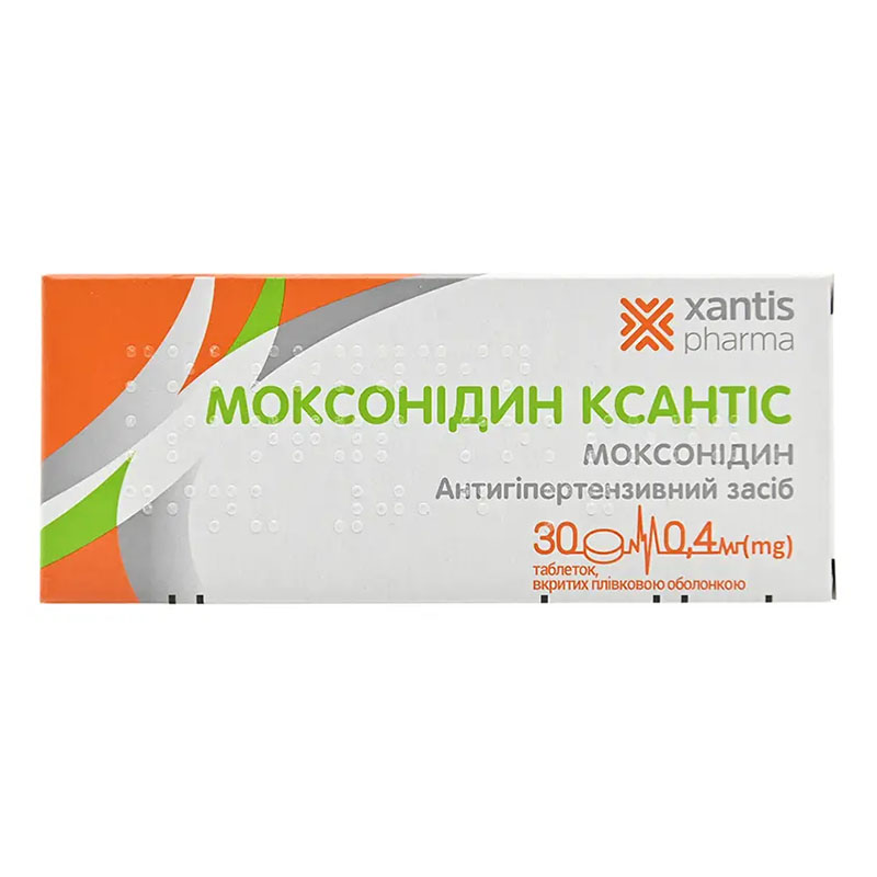 Моксонидин Ксантис таблетки по 0.4 мг 30 шт. (10х3) Моксонидин Ксантис таблетки по 0.4 мг 30 шт. (10х3)