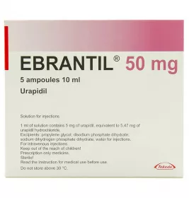 Ебрантил розчин для ін'єкцій 5 мг/мл (50 мг) в ампулах по 10 мл 5 шт.