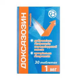 Доксазозин таблетки по 1 мг 30 шт. у банці