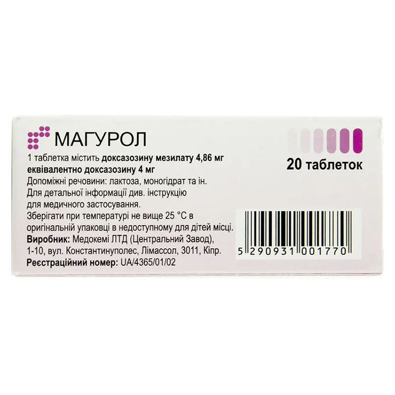 Магурол таблетки по 4 мг 20 шт. (10х2)