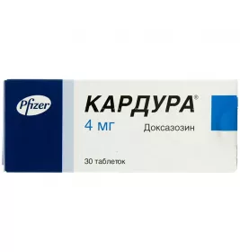 Кардура таблетки по 4 мг 30 шт. (10х3)
