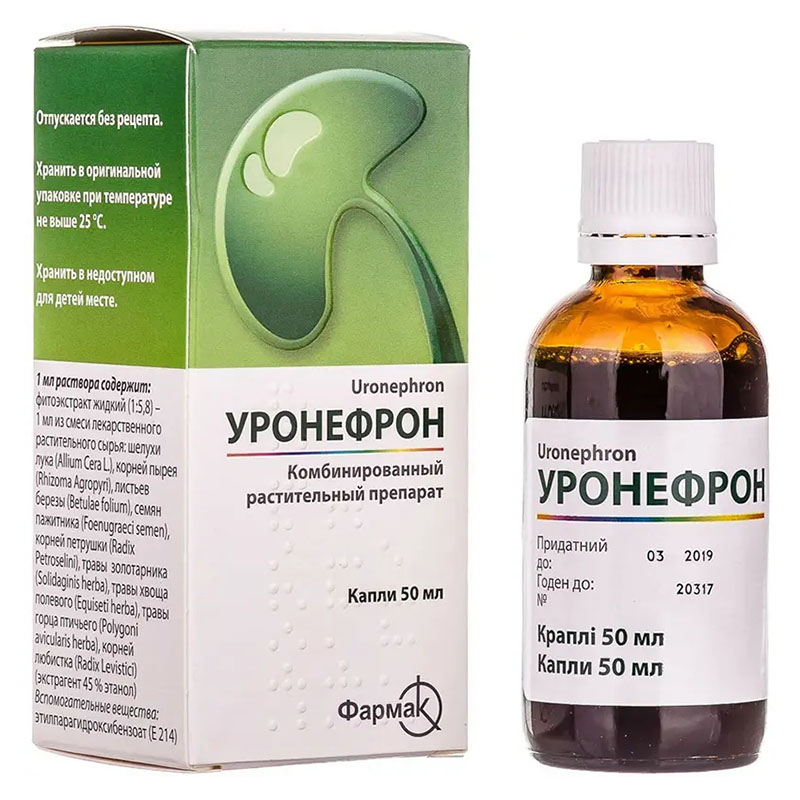 Уронефрон краплі по 50 мл у флаконі 1 шт.